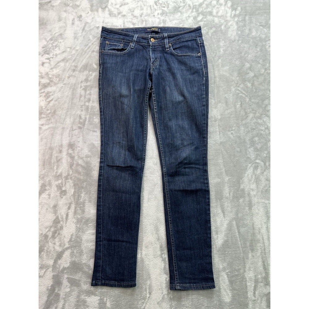 Levis 524 Too Superlow Y2K Jeans Womens Sz 7 M Blue Skinny Stretch Beach Walking